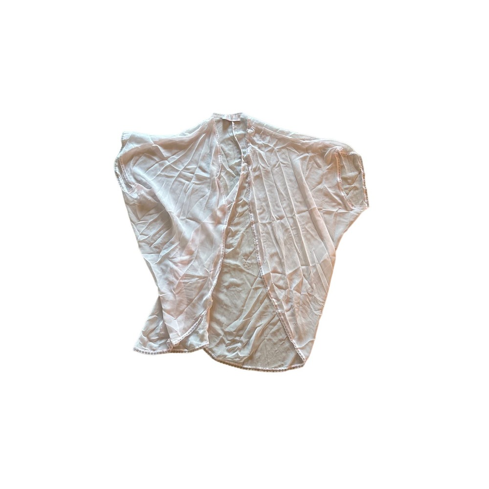 Vintage One Size Women Vandemere Lingerie Shrug Kimono Wrap Pink Lace